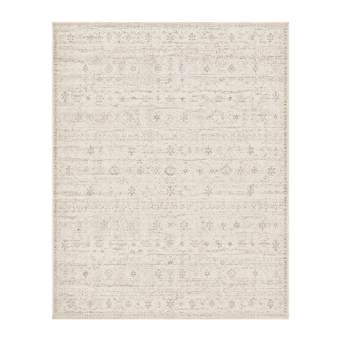 Ivory Neutral Tribal Washable Rug
