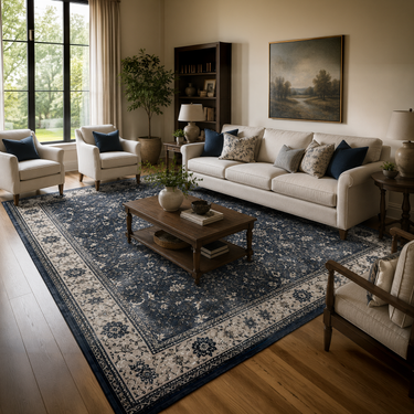 Vintage Midnight Eclipse Washable Rug