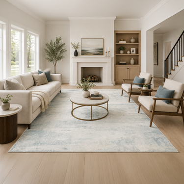 Sage Mist & Ivory Washable Rug