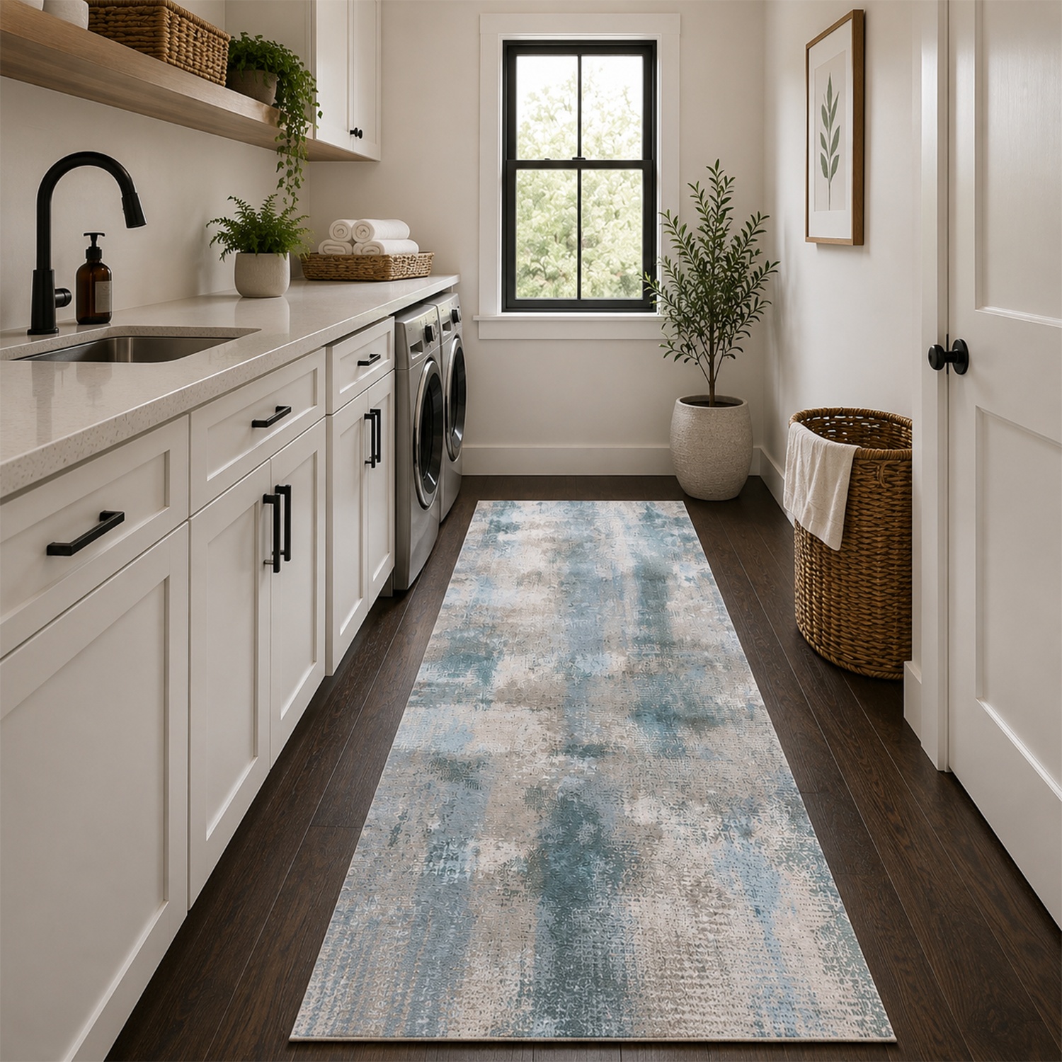 Dune Drift Washable Rug | laundry Room