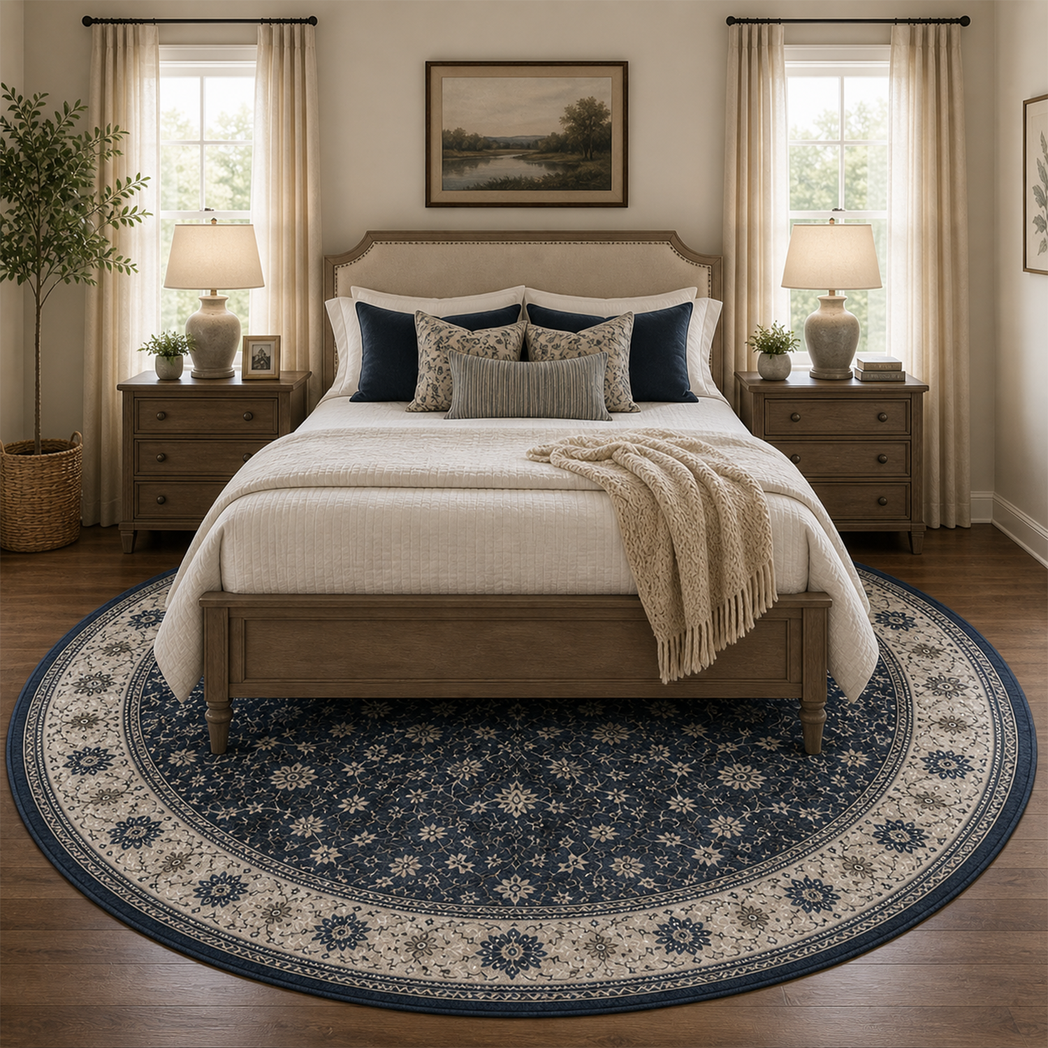 Vintage Midnight Eclipse Washable Rug | Bed Room