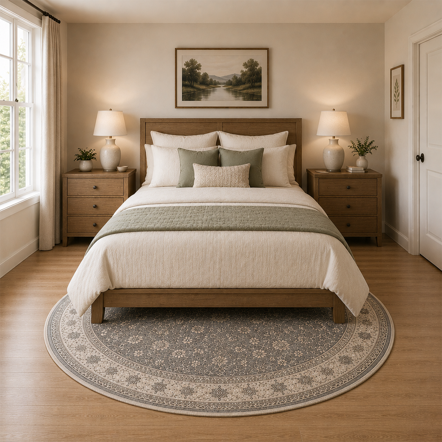 Vintage Grey & Multi Washable Rug | Bed Room