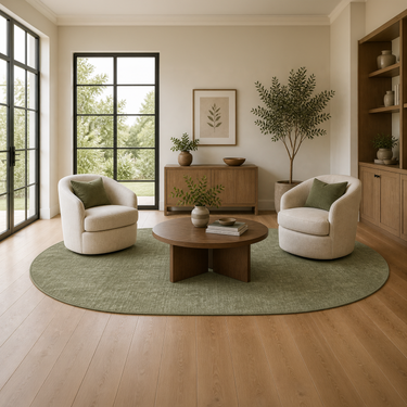Modern Moss Green Washable Rug