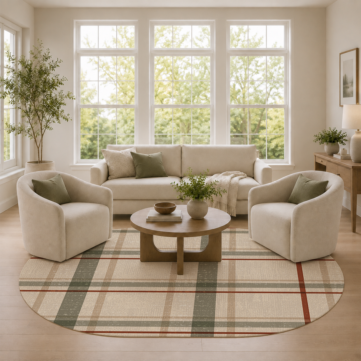 Classic Plaid Tartan Rug