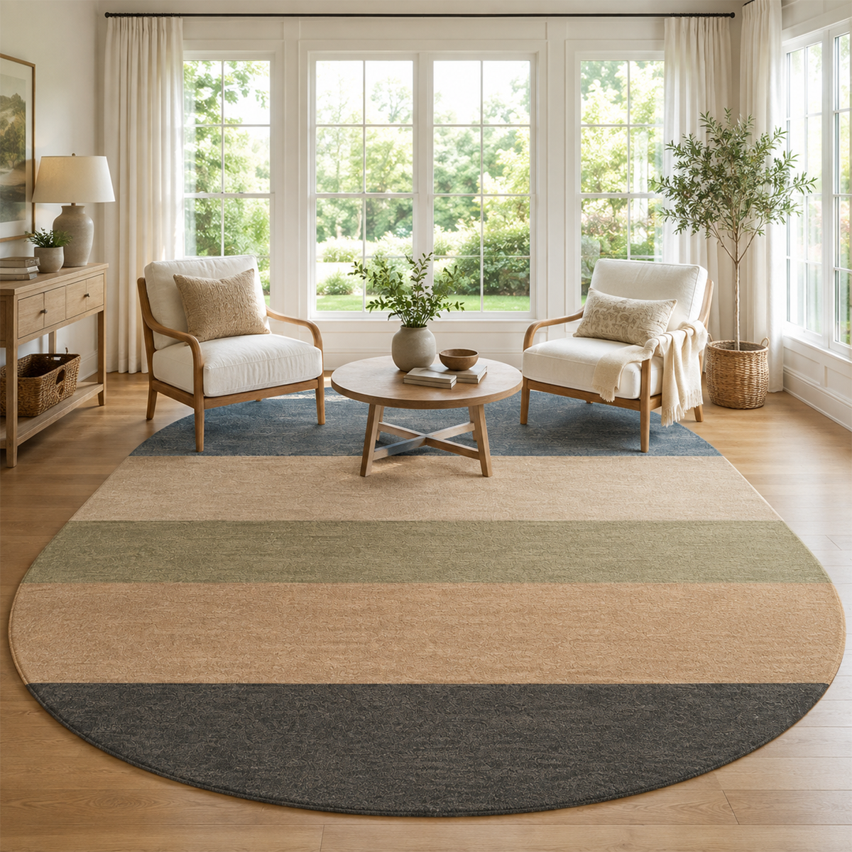 Woven Horizontal Band Rug