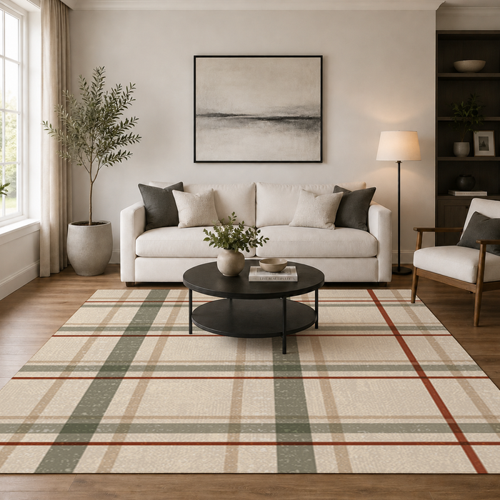 Classic Plaid Tartan Rug