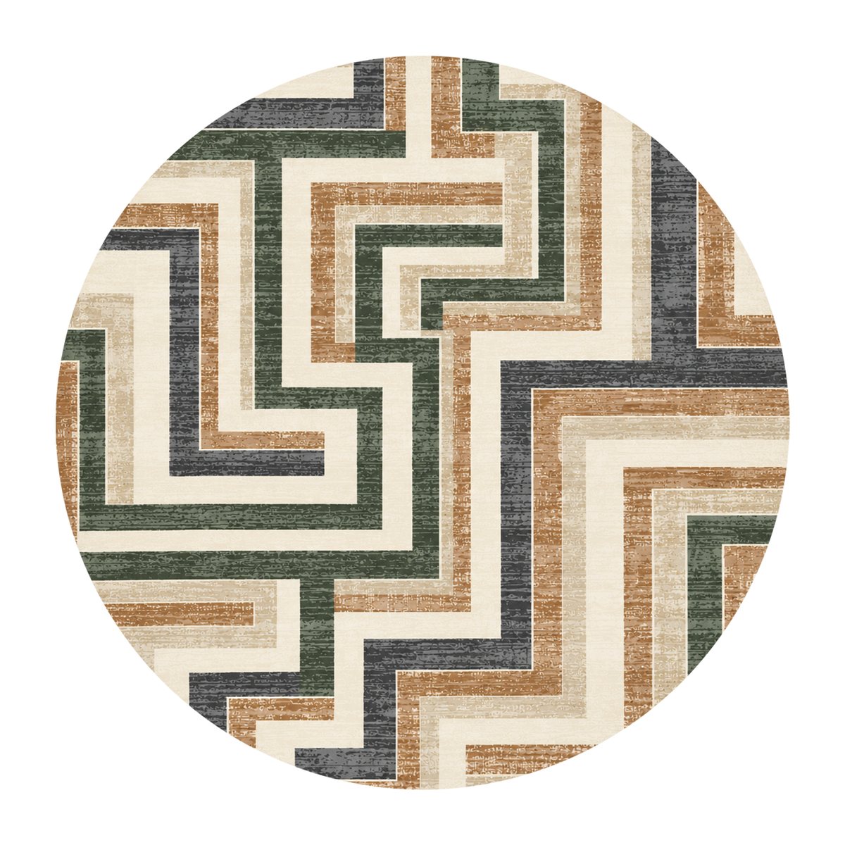 Geometric Maze Path Rug