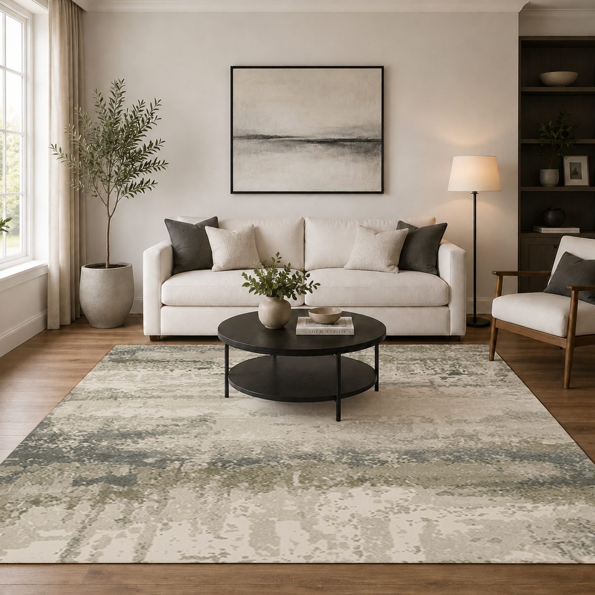 Sage Stone Abstract Rug