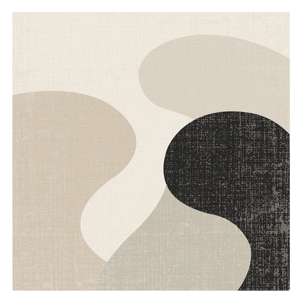 Neutral Organic Shapes Area Rug