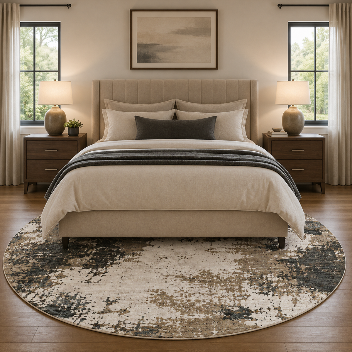 Charcoal Stone Abstract Rug