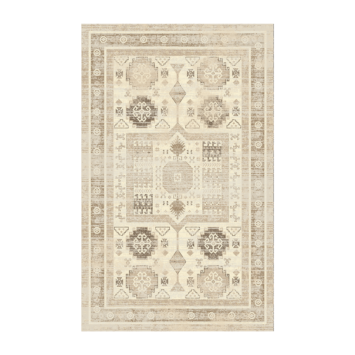 Ivory Geometric Vintage Rug