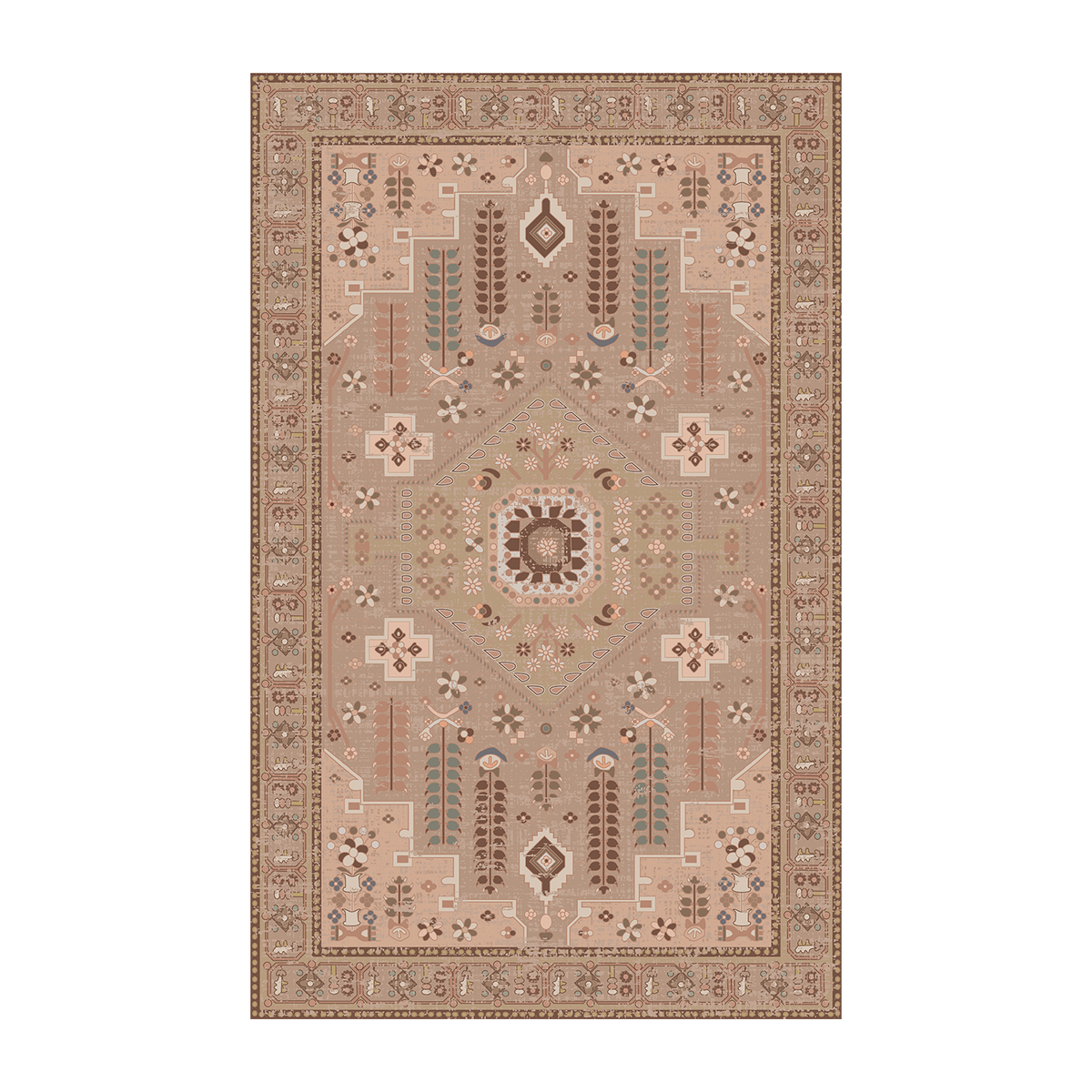 Blush Botanical Medallion Rug