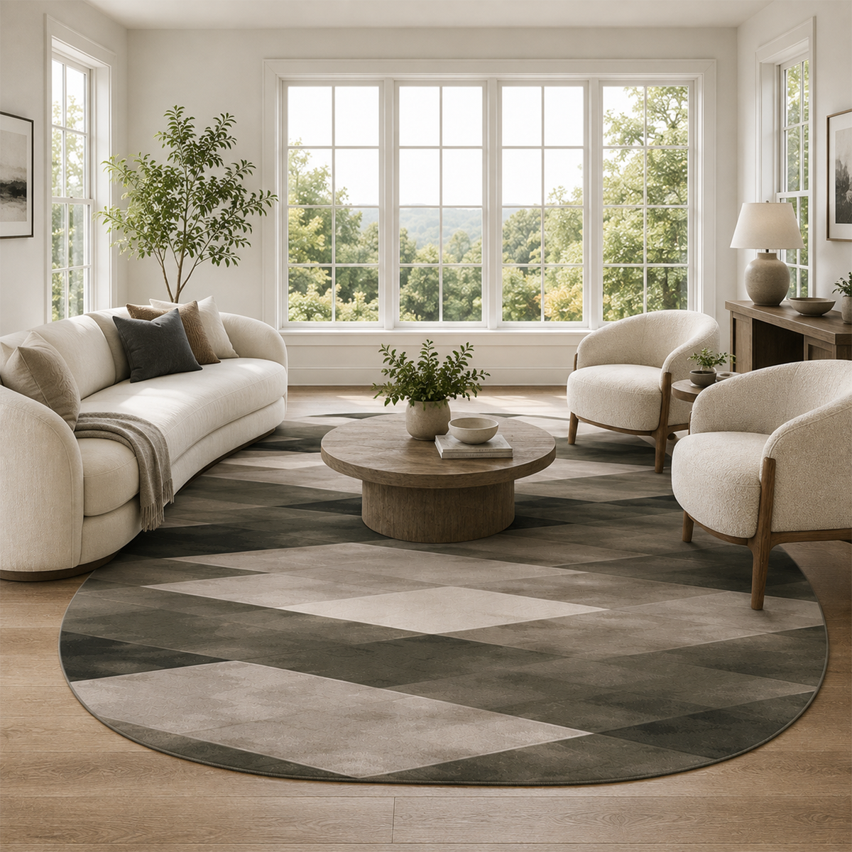 Shadow Weave Geometric Rug