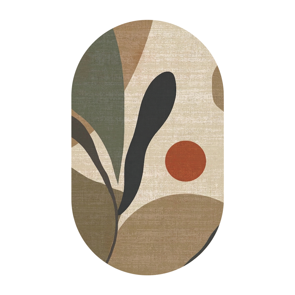 Abstract Botanical Leaf Rug