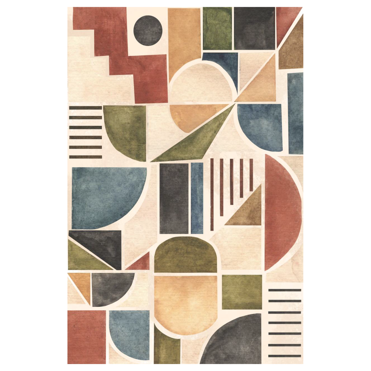 Modern Abstract Geometric Washable Area Rug