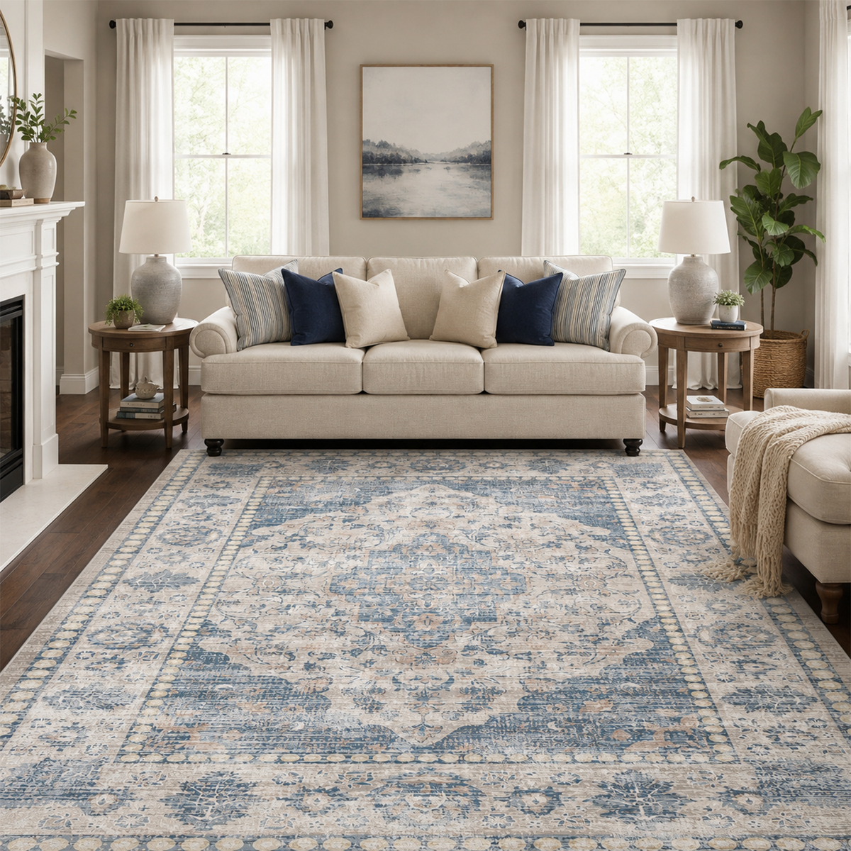 Mist Blue Heritage Rug