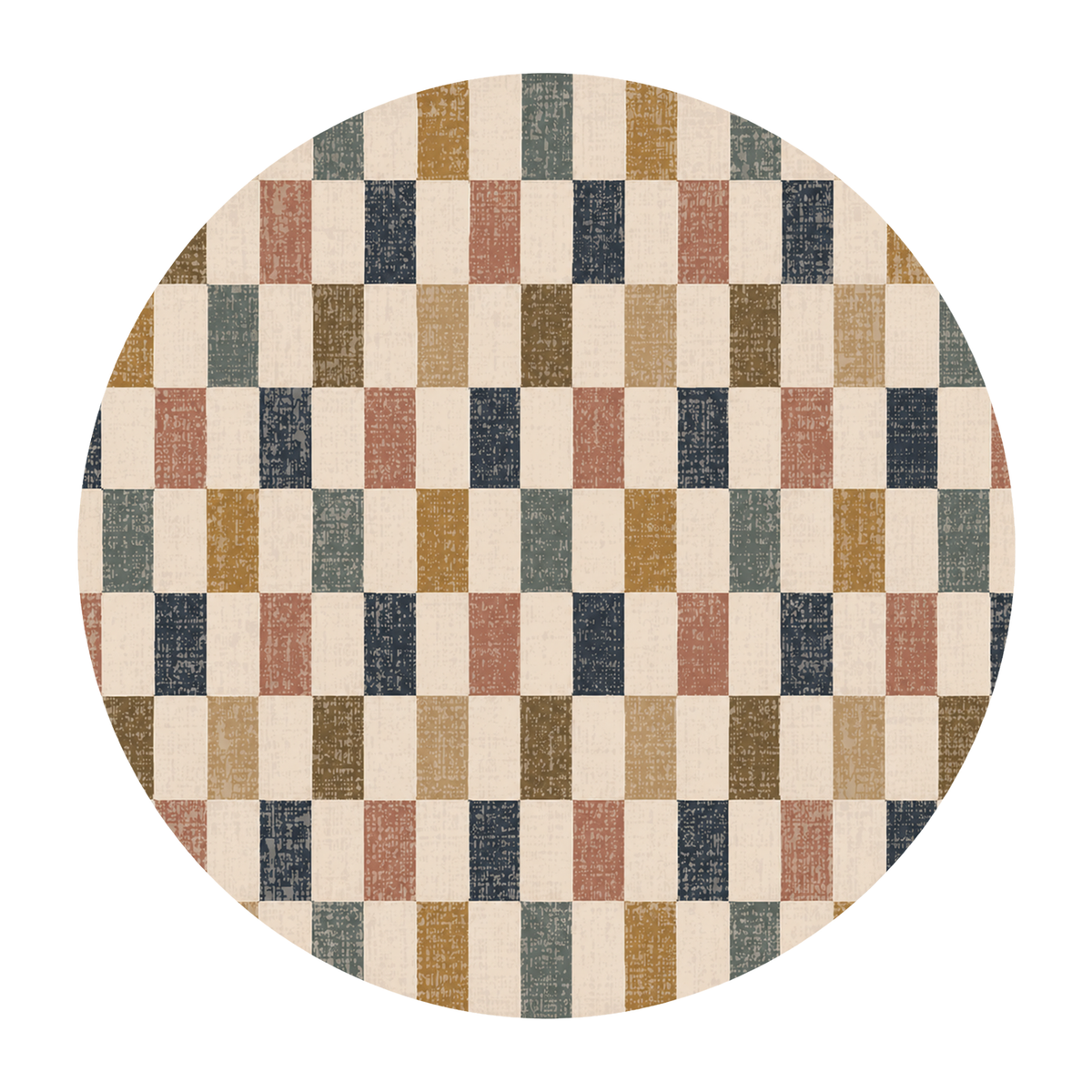 Multicolor Woven Checkerboard Rug