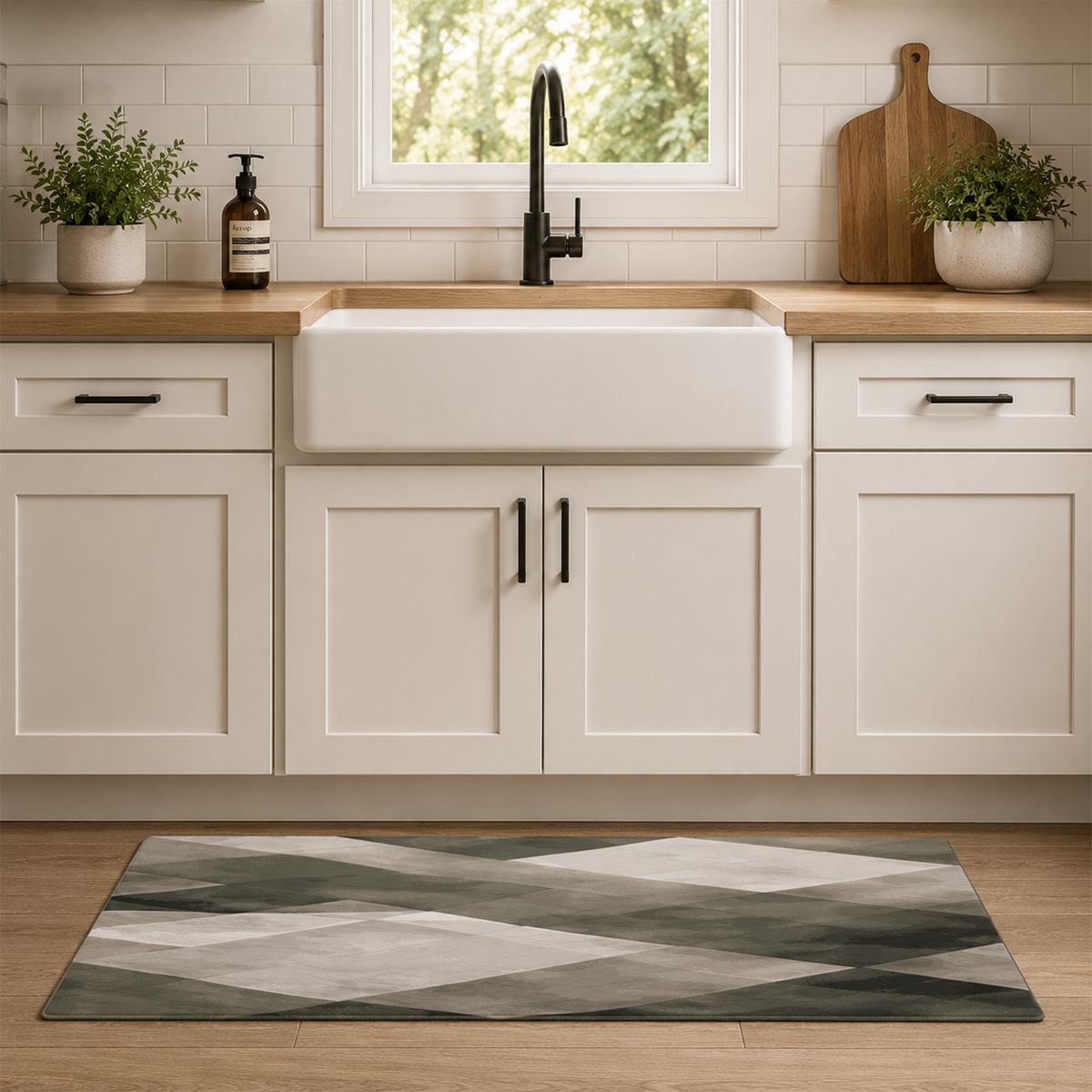 Shadow Weave Geometric Rug