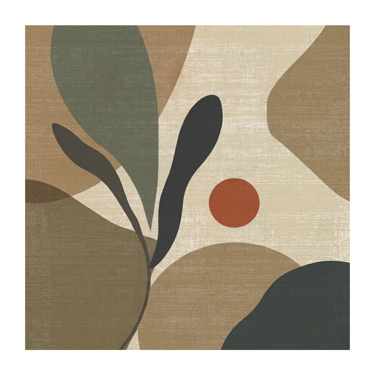 Abstract Botanical Leaf Rug