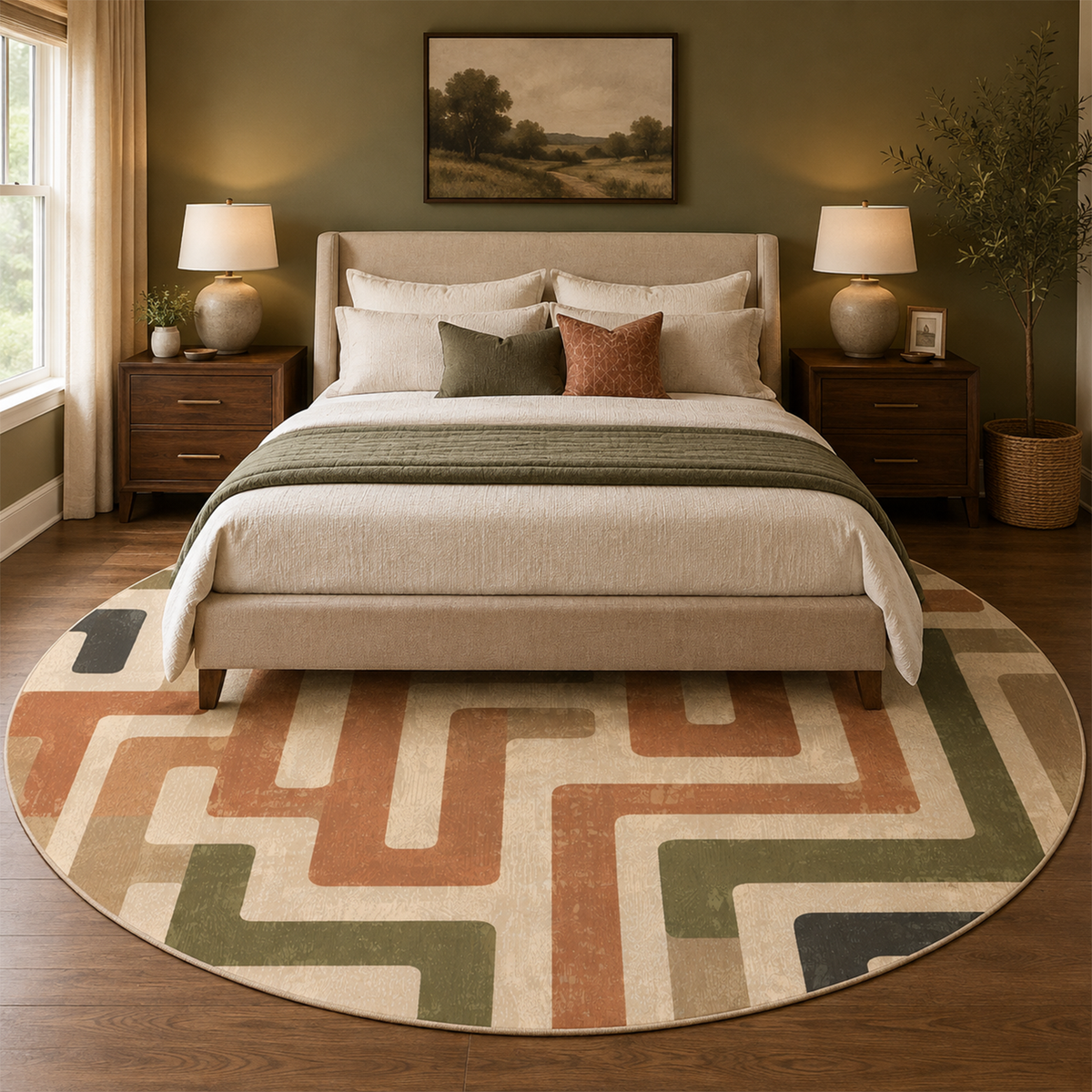 Geometric Circuit Maze Rug