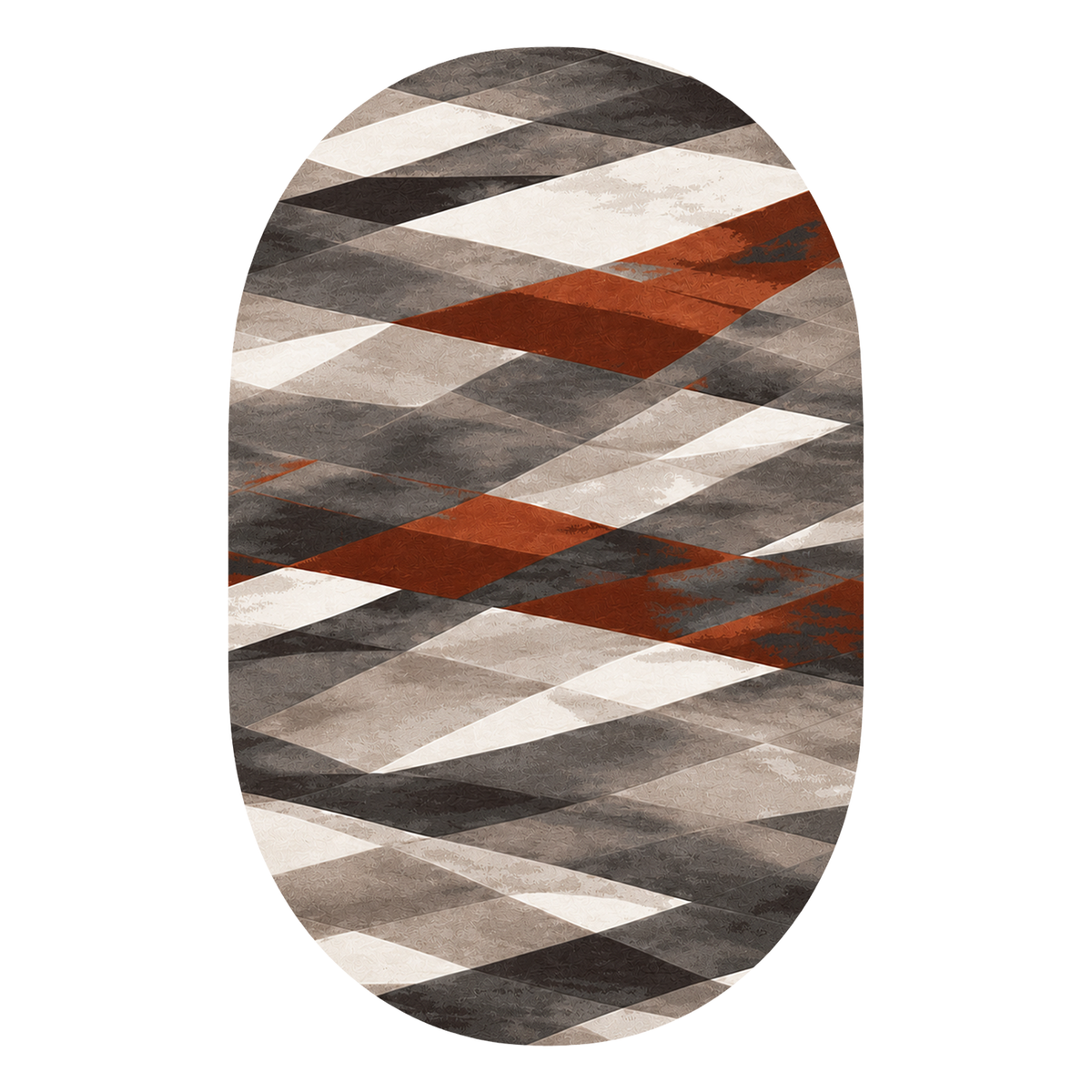 Rust Fusion Geometric Rug