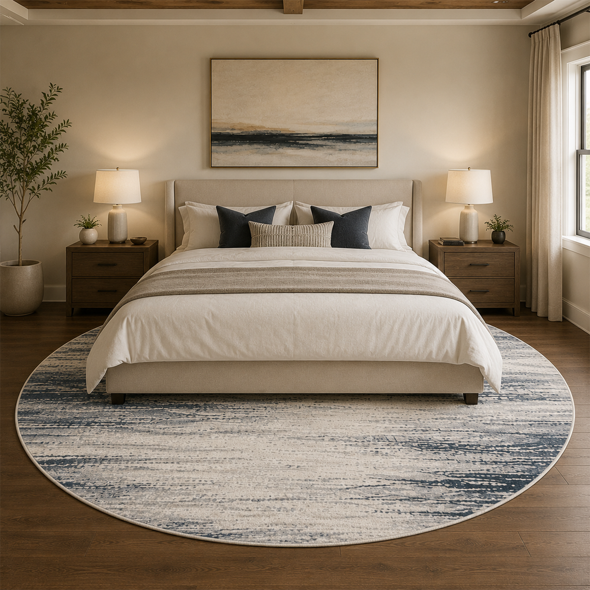 Coastal Blue Linear Rug