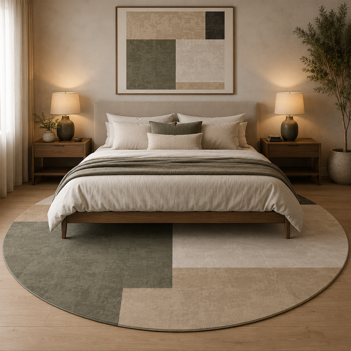 Textured Color Block Area Rug