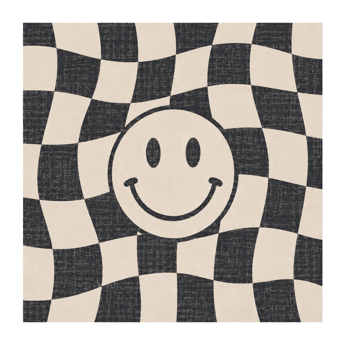 Checkerboard Smiley Rug