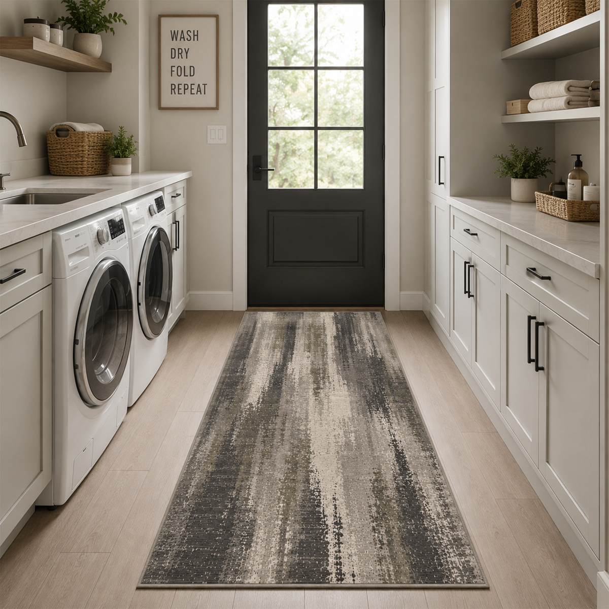 Slate Linear Abstract Rug