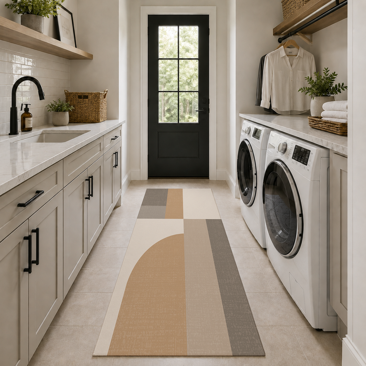 Modern Neutral Curve Rug