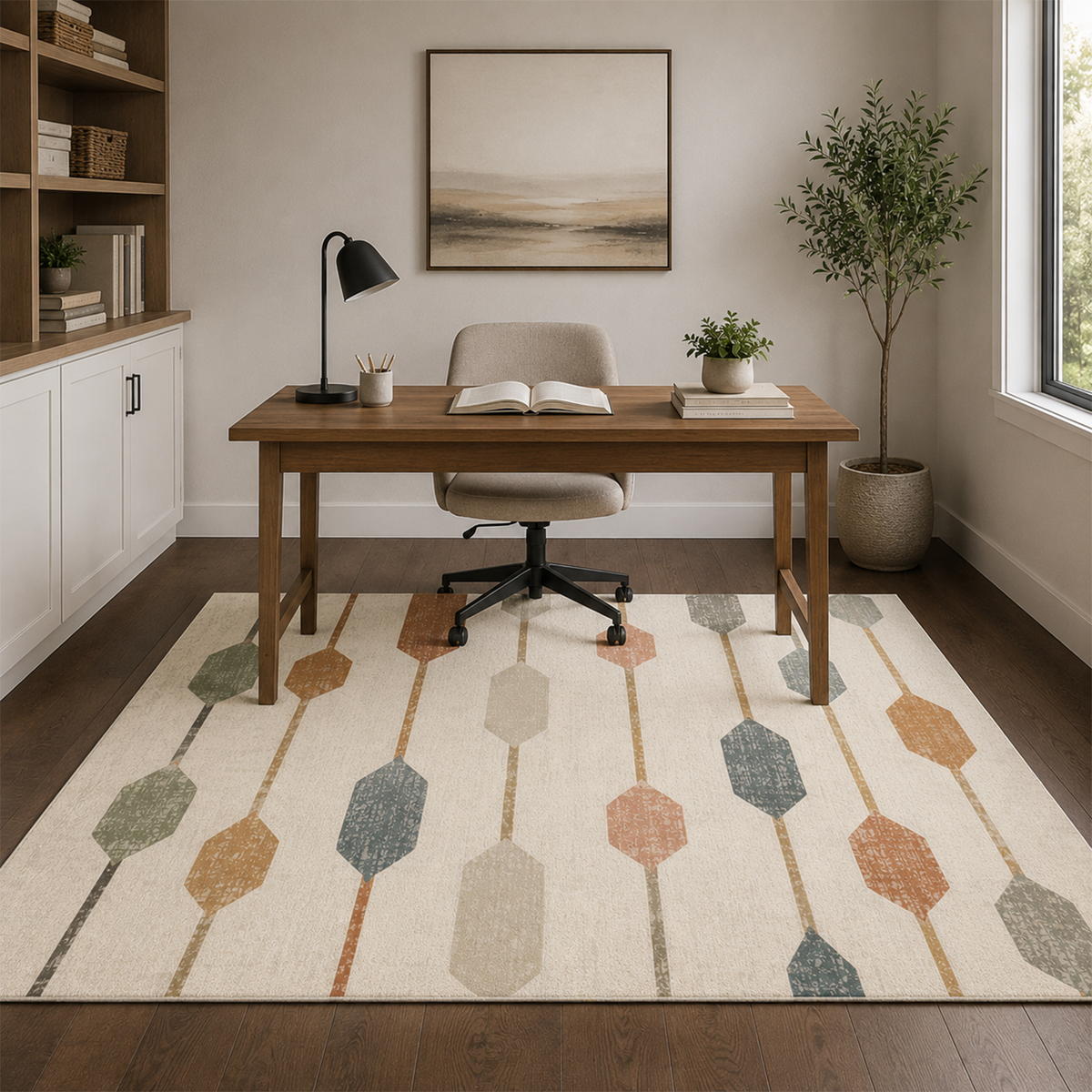 Retro Linear Geo Rug