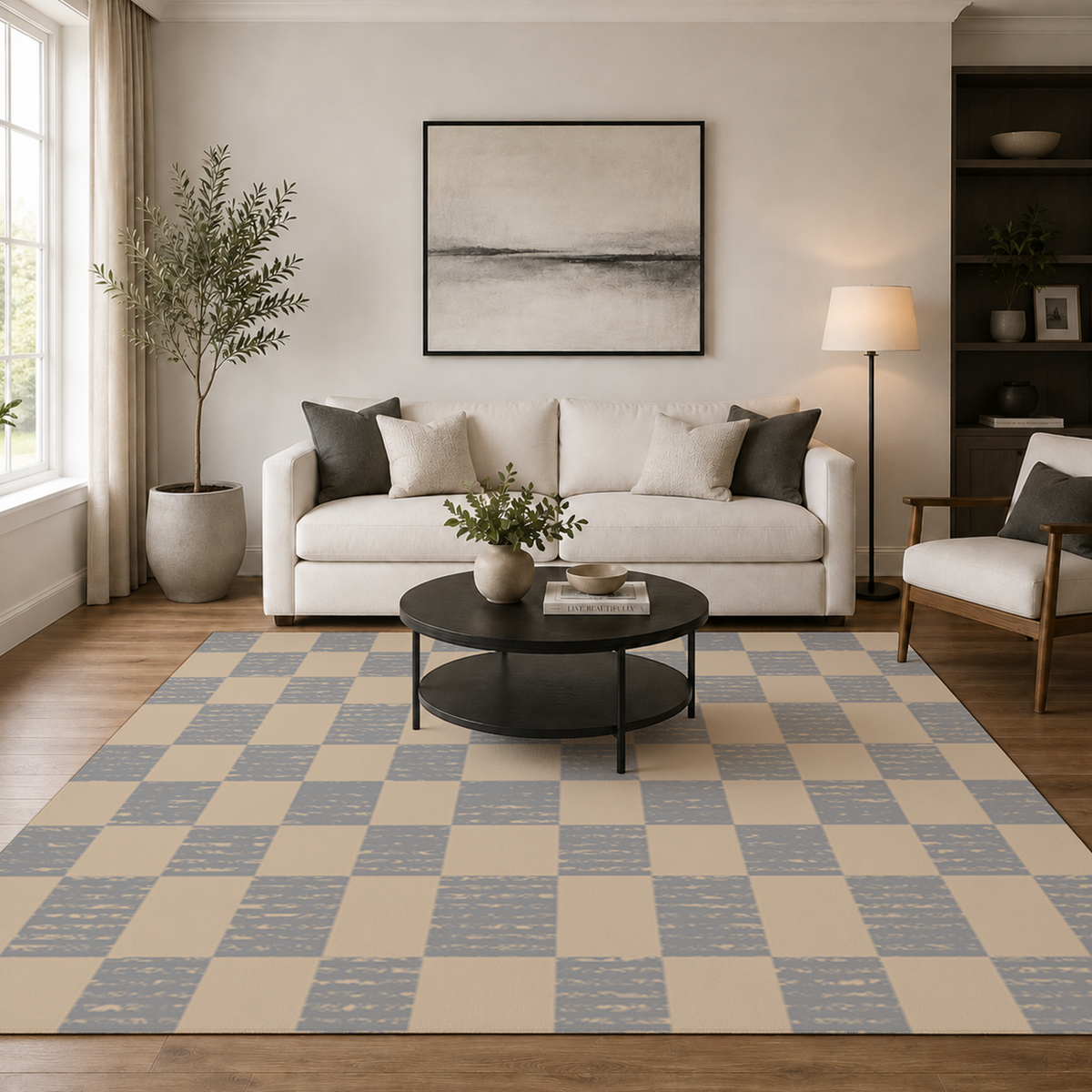 Vertical Checkerboard Rug