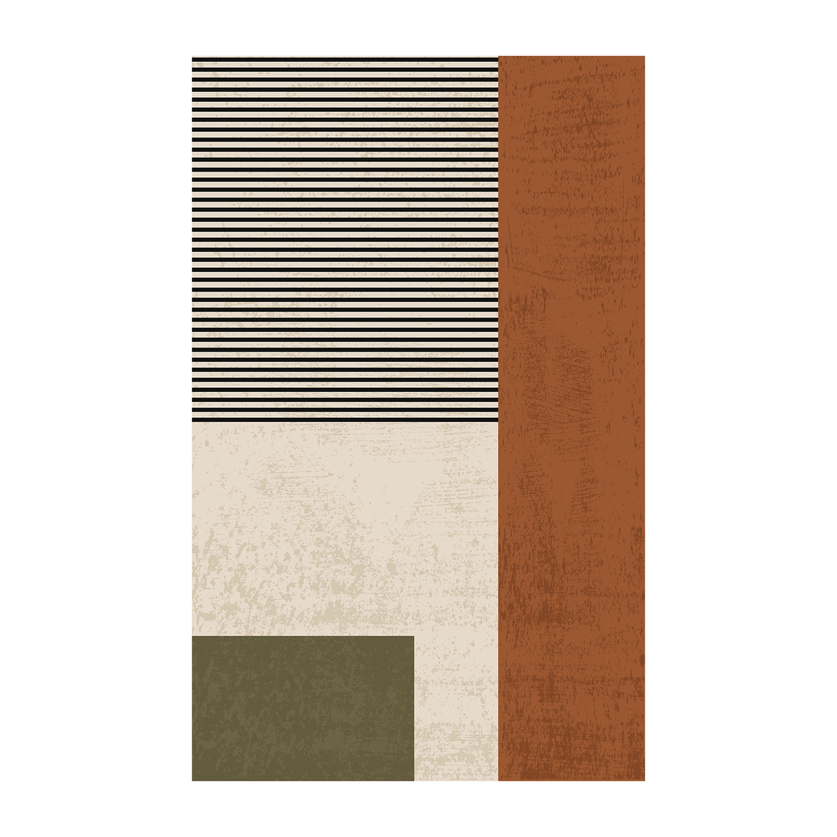 Modern Stripe & Block Rug