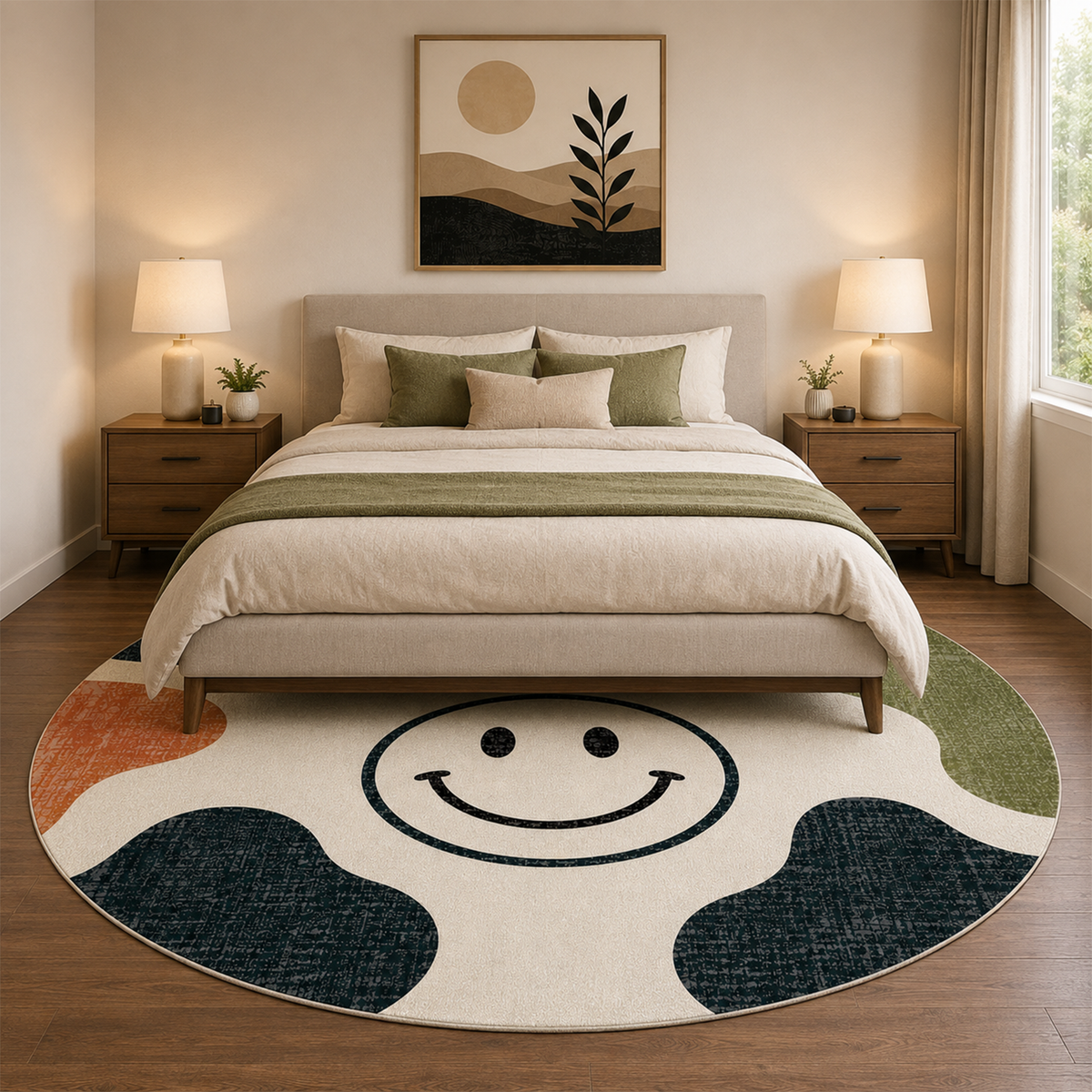 Retro Smiley Abstract Rug