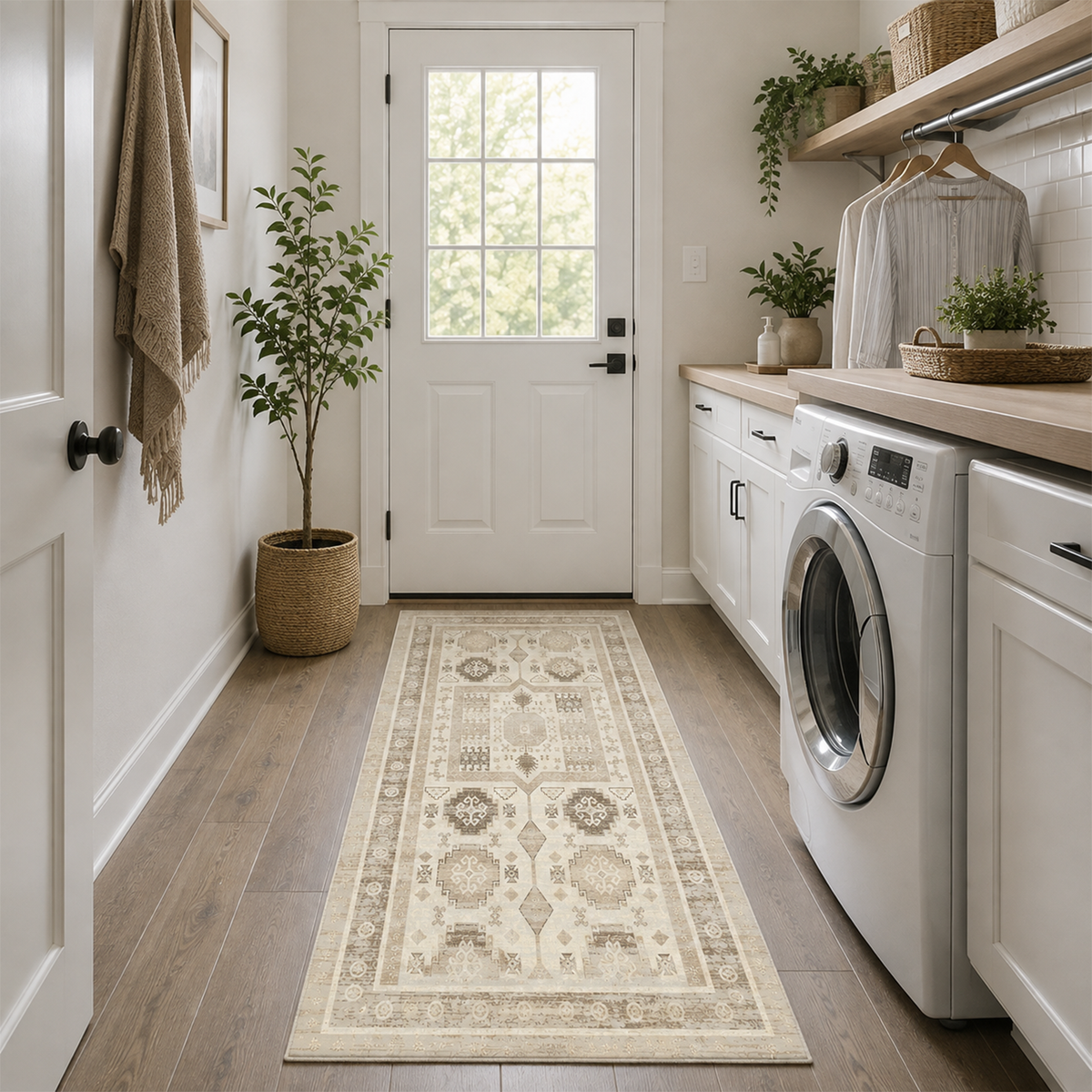 Ivory Geometric Vintage Rug