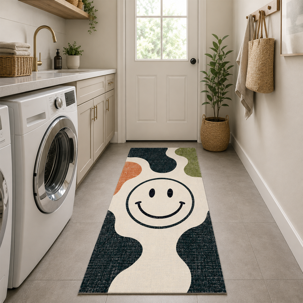 Retro Smiley Abstract Rug