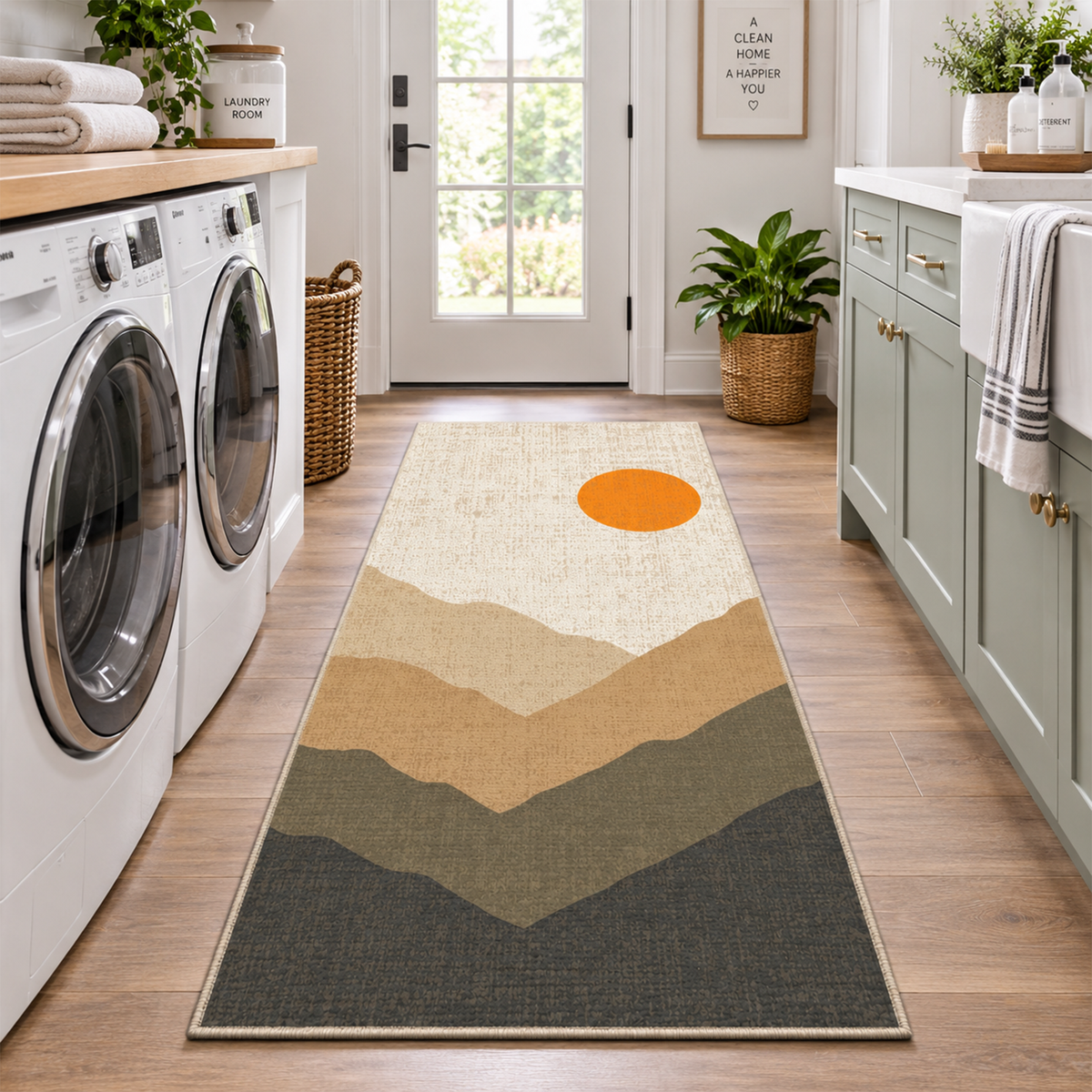 Sunset Mountain Landscape Rug