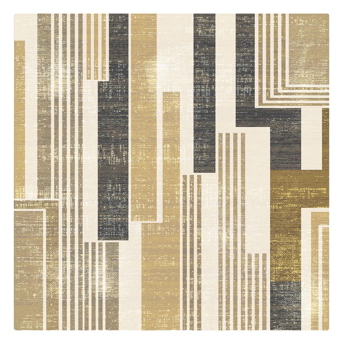 Golden Linear Geo Rug