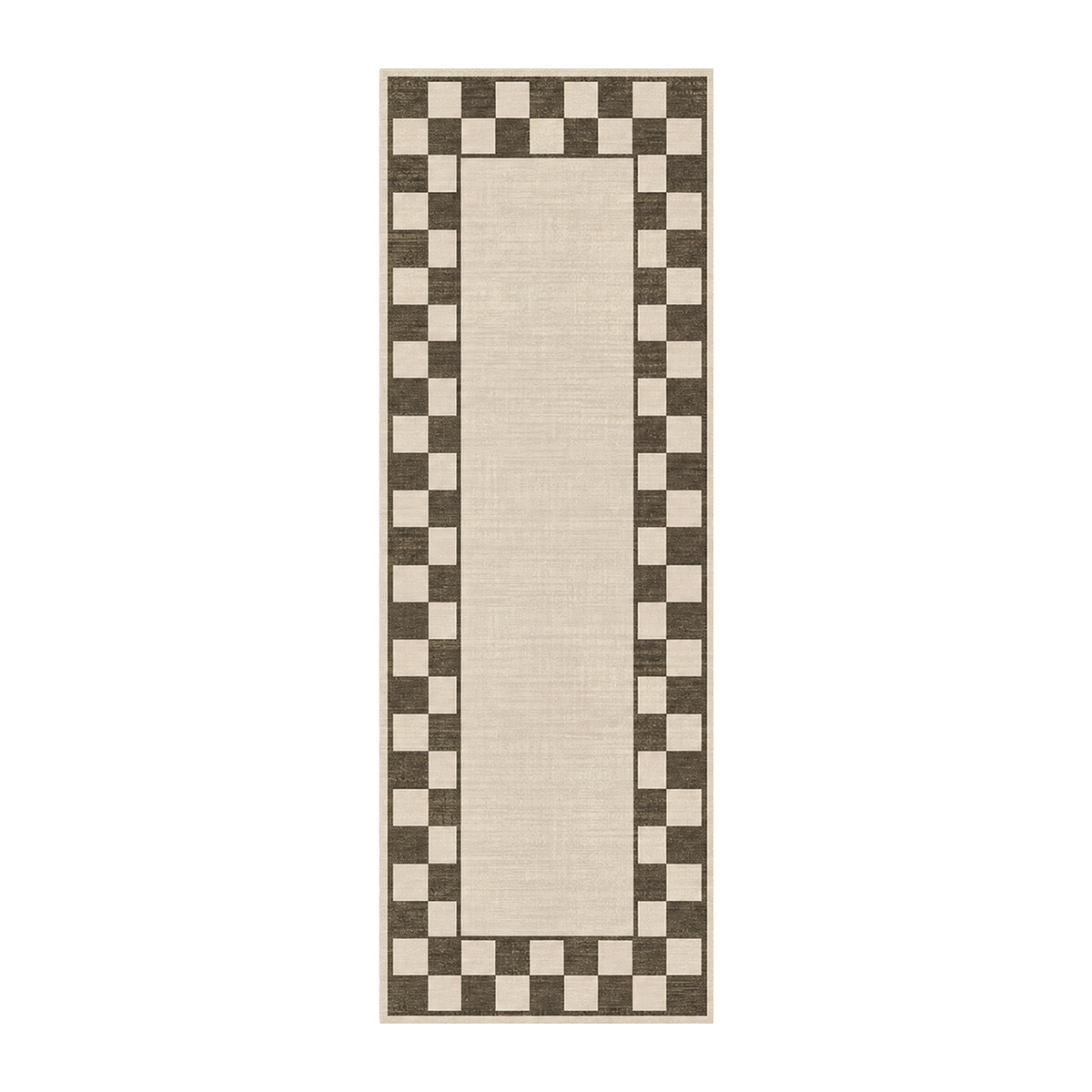 Espresso Check Frame Rug