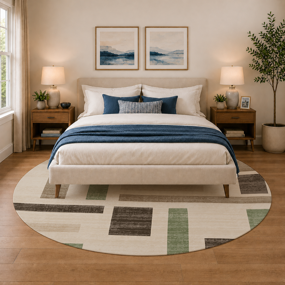 Sage Block Abstract Rug