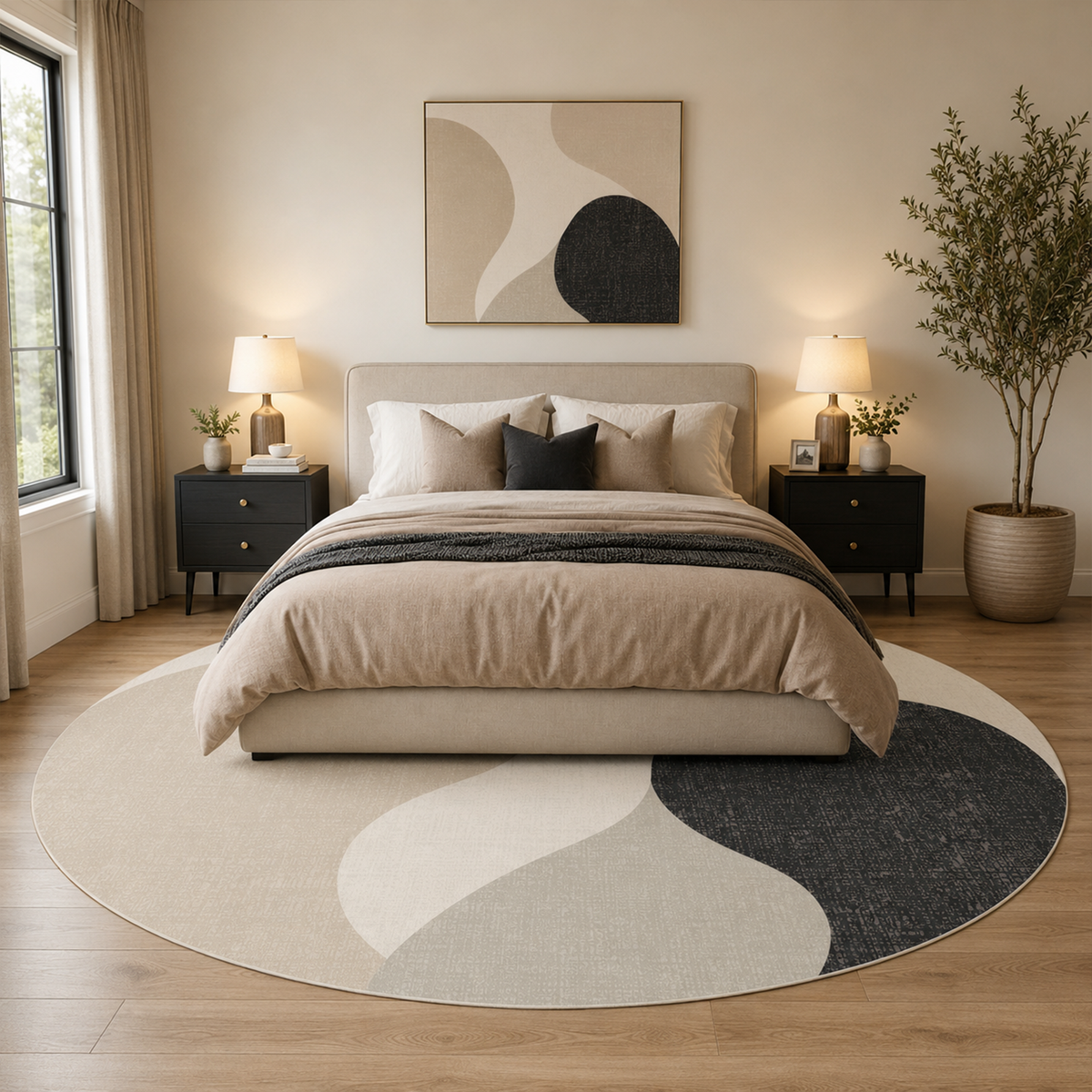 Neutral Organic Shapes Area Rug