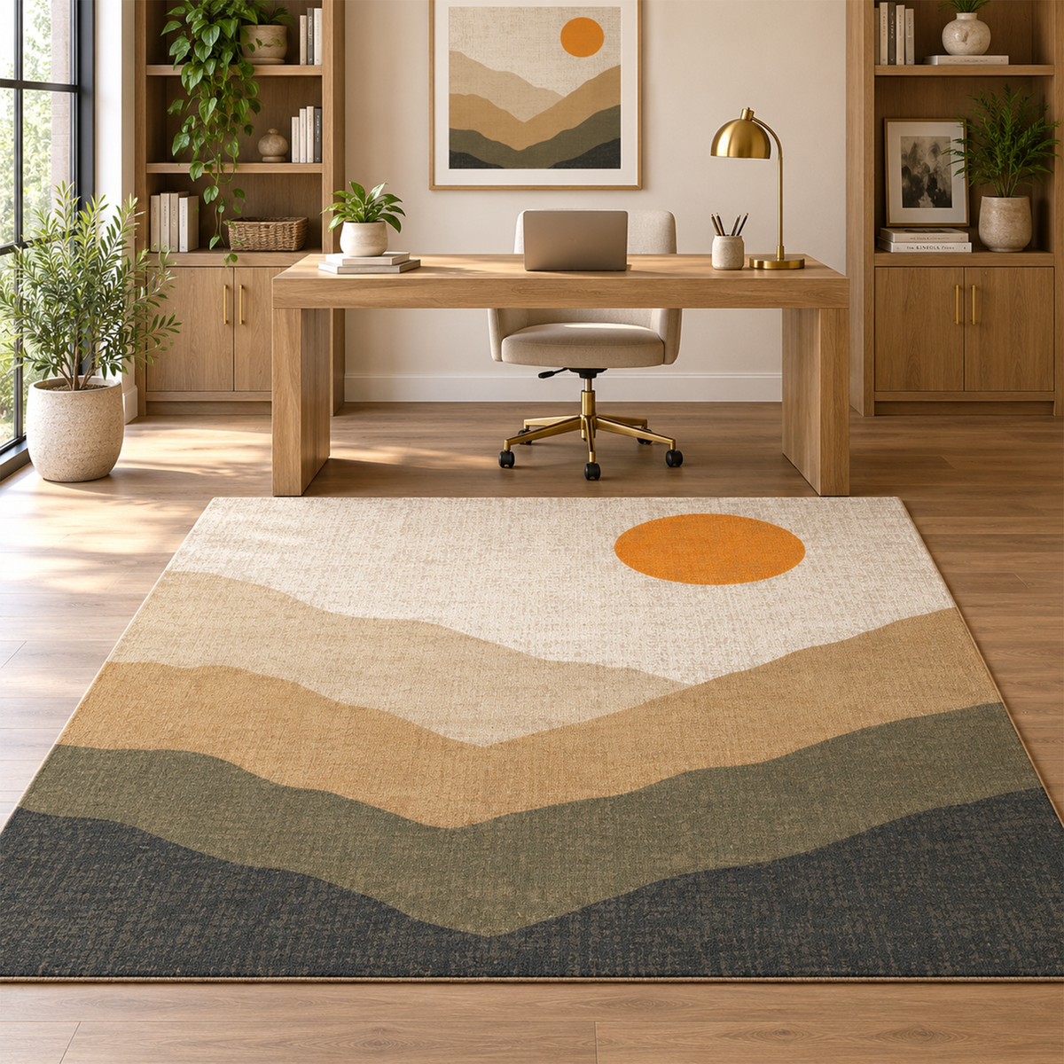 Sunset Mountain Landscape Rug
