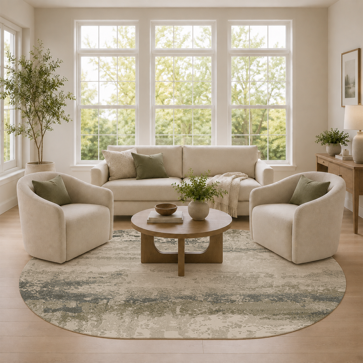 Sage Stone Abstract Rug