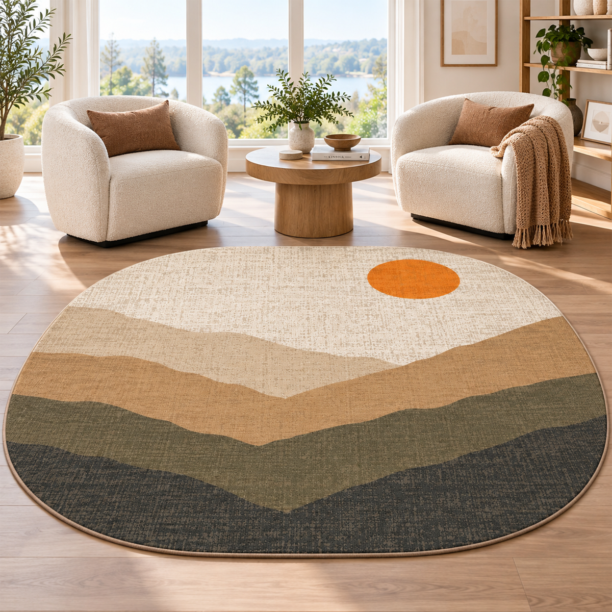 Sunset Mountain Landscape Rug