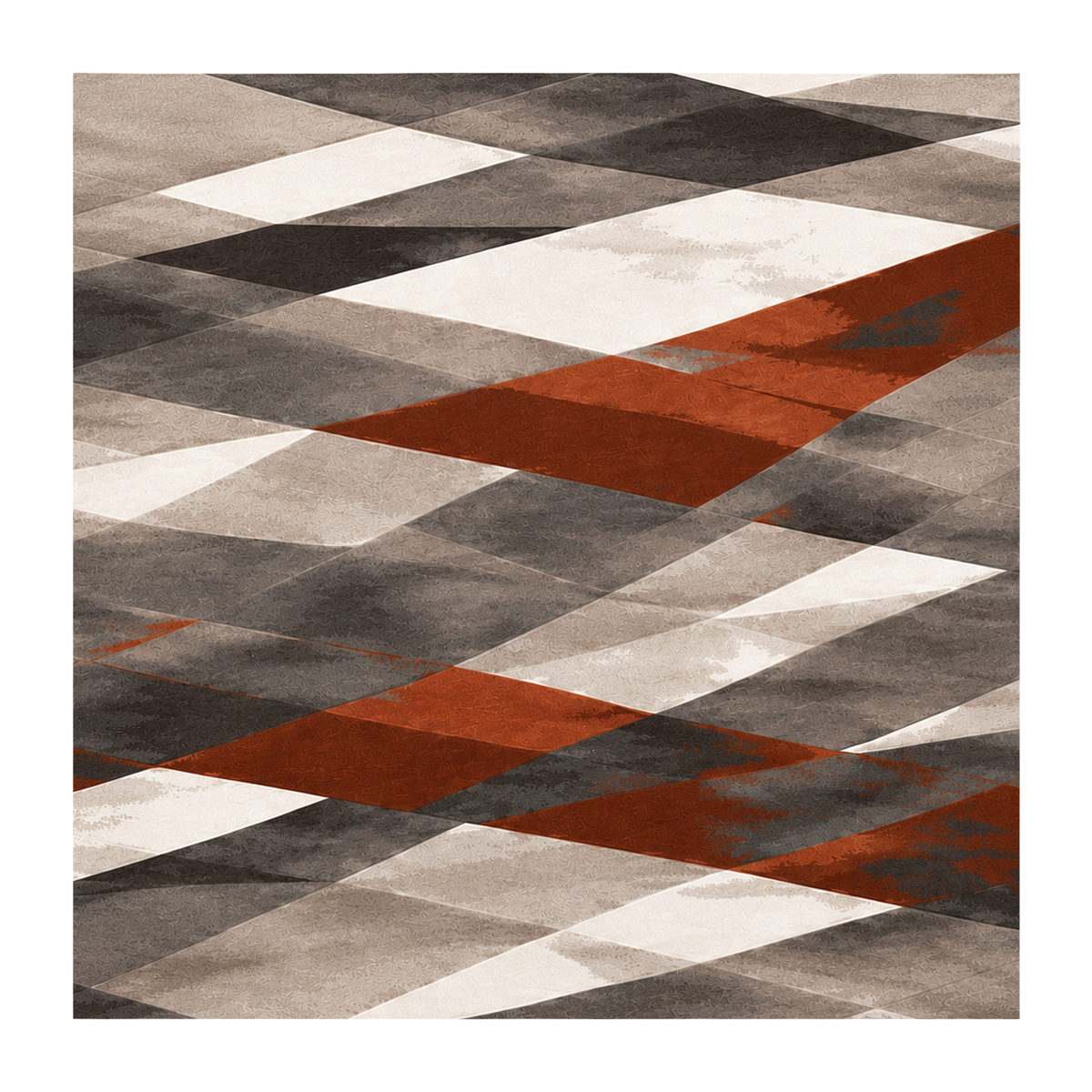 Rust Fusion Geometric Rug