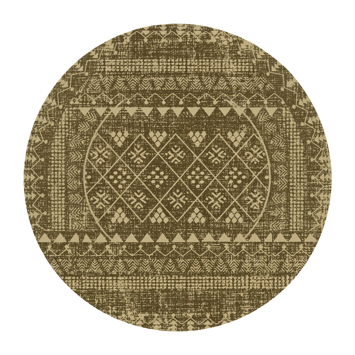 Olive Woven Diamond Kilim Rug