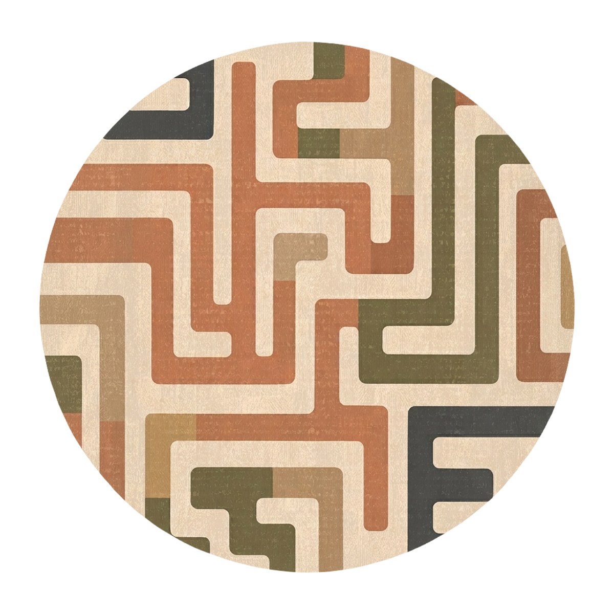 Geometric Circuit Maze Rug