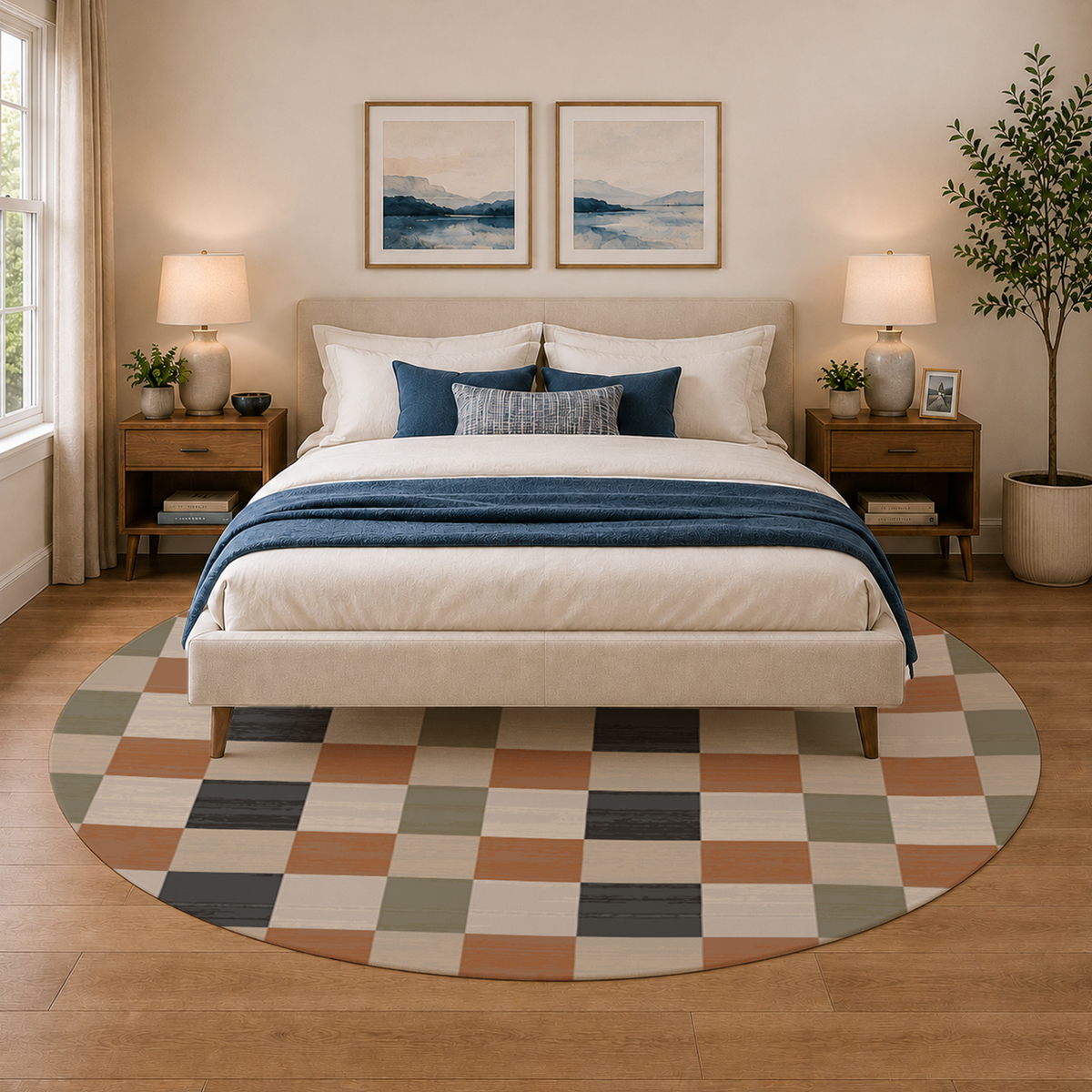 Checkerboard Grid Rug