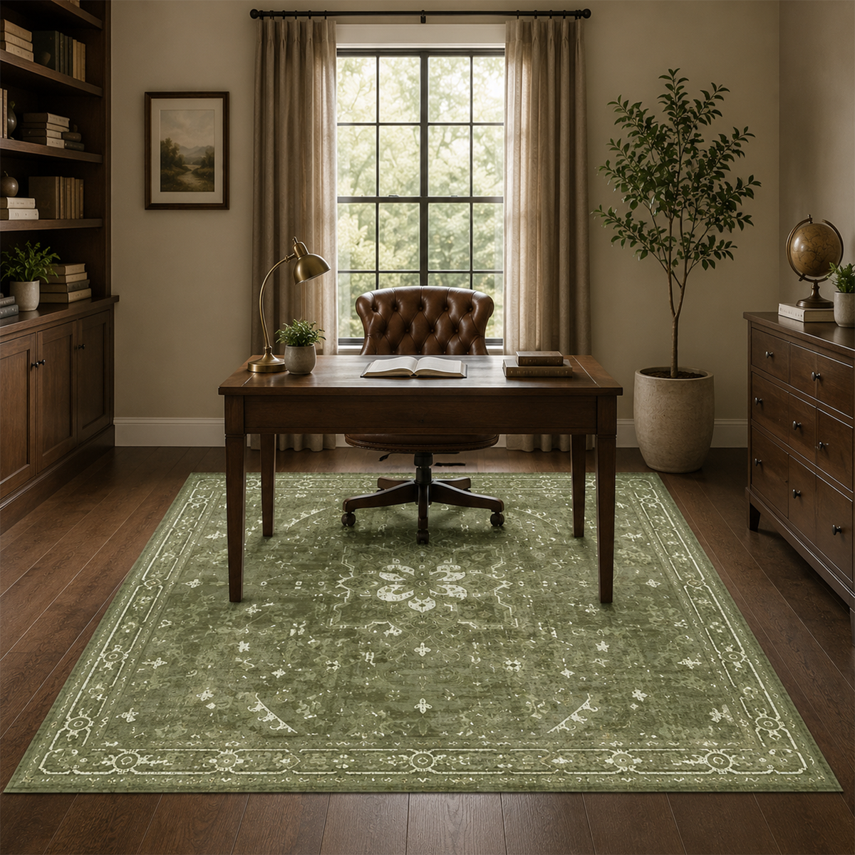 Olive Heritage Medallion Rug