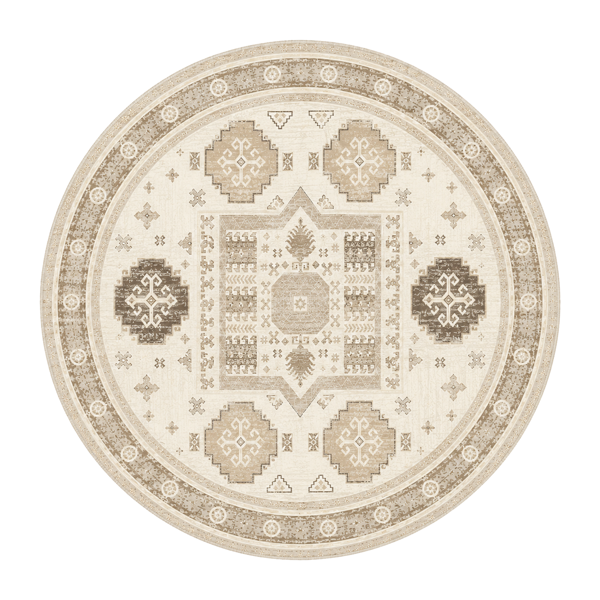 Ivory Geometric Vintage Rug